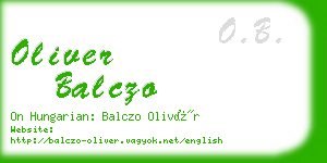 oliver balczo business card